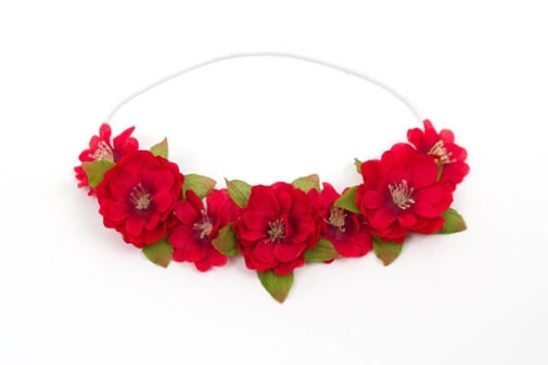 Little Adventures Red Flower Headband Dress Up Accessory