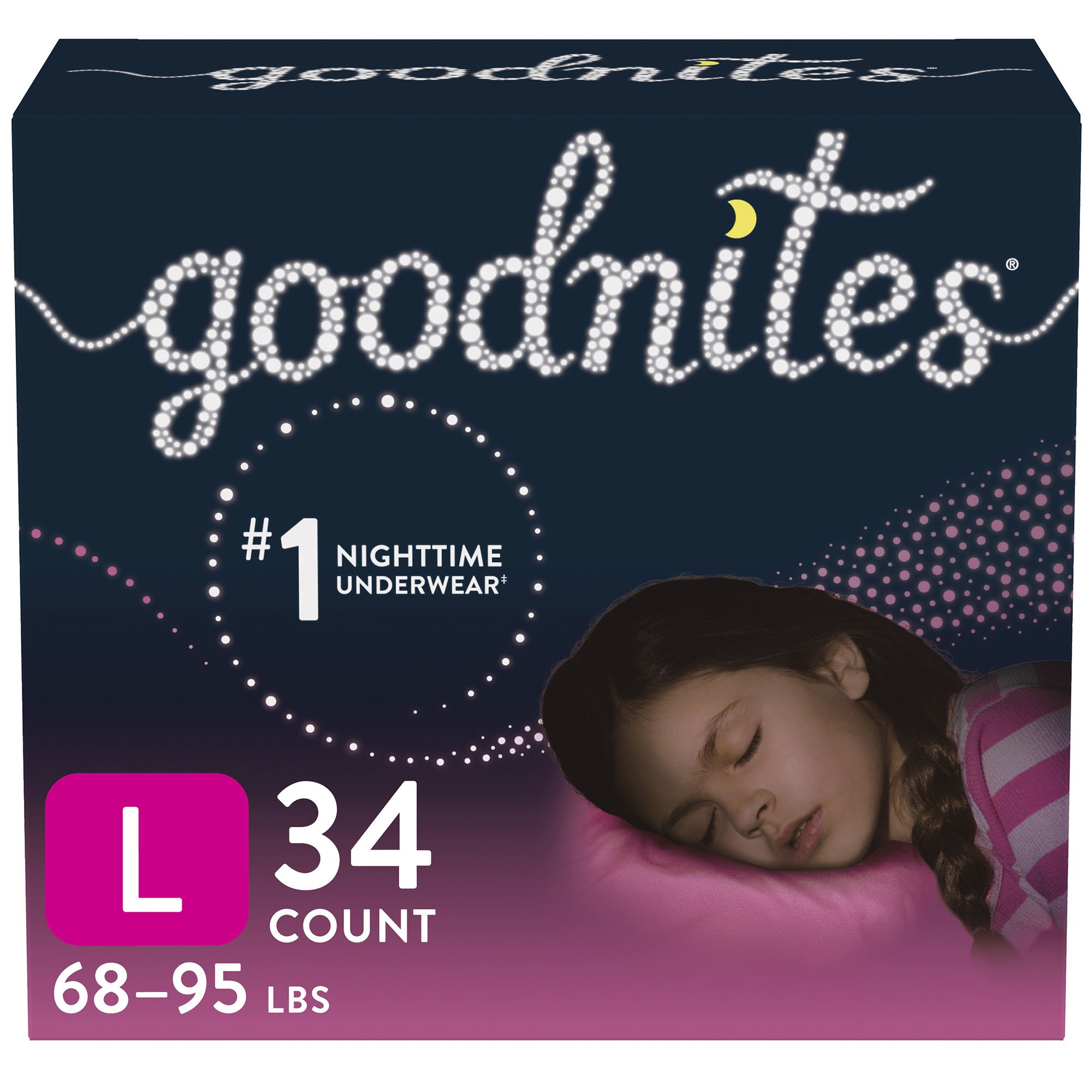 Goodnites Girls Heavy Absorbency Nighttime Underwear, Large MK 1184207