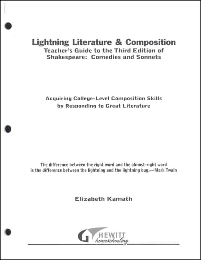 Lightning Literature & Composition Shakespeare Comedies and Sonnets Teacher Guide