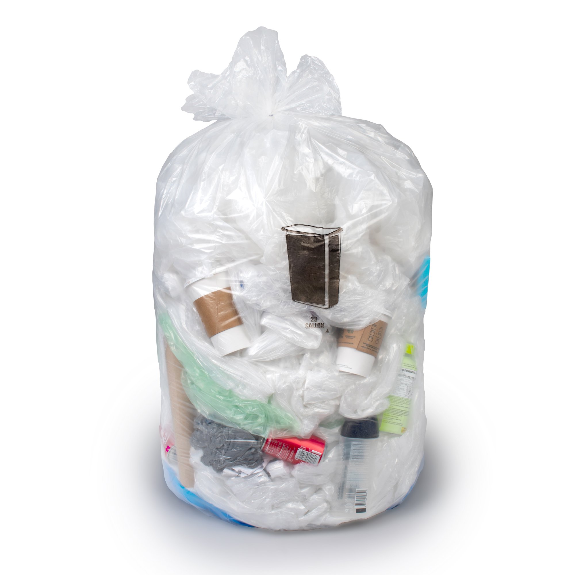 Colonial Bag 2X Heavy Duty Trash Bag, Clear, 45 gal. MK 872526