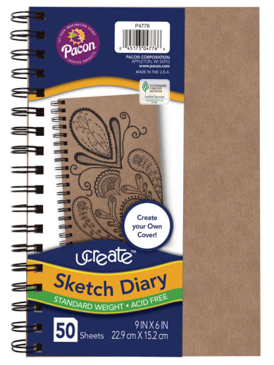 uCreate Create Your Own Sketch Diary Natural Cover (9" x 6")