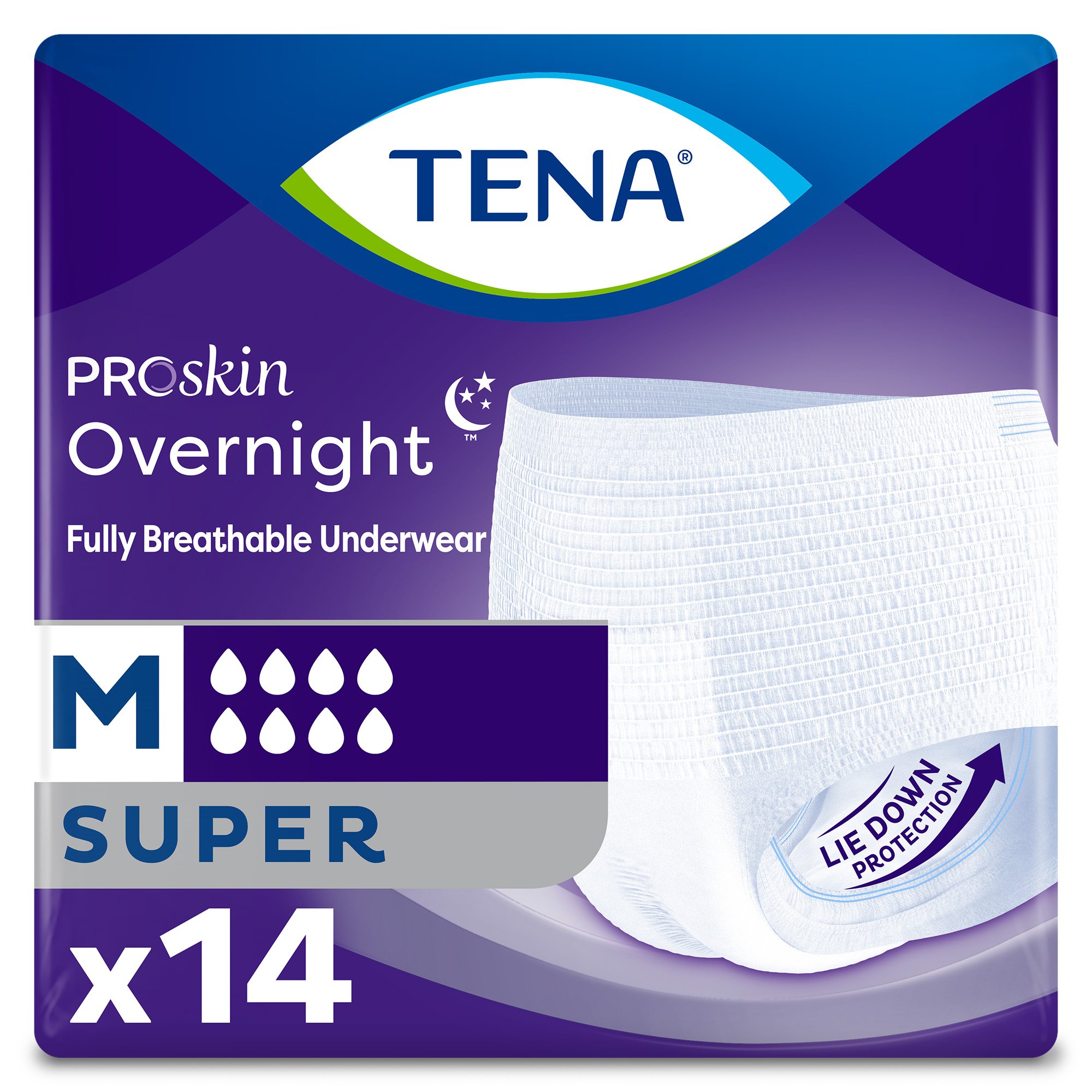 Tena ProSkin Overnight Super Fully Breathable Underwear, Medium MK 1053408