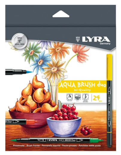 Lyra Aqua Brush Duo Markers - 24 Count