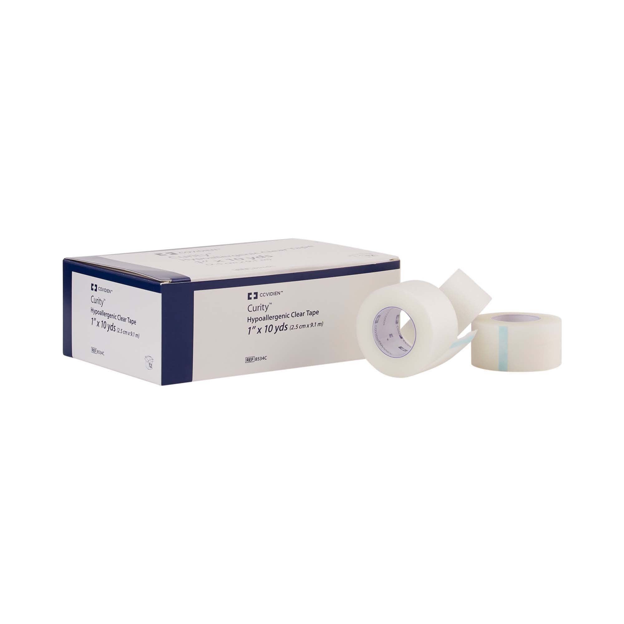 Curity Plastic Medical Tape, 1 Inch x 10 Yard, Transparent MK 696192