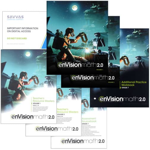 Savvas EnVision Math 2.0 7th Grade HomeSchool Bundle (2017 Edition)