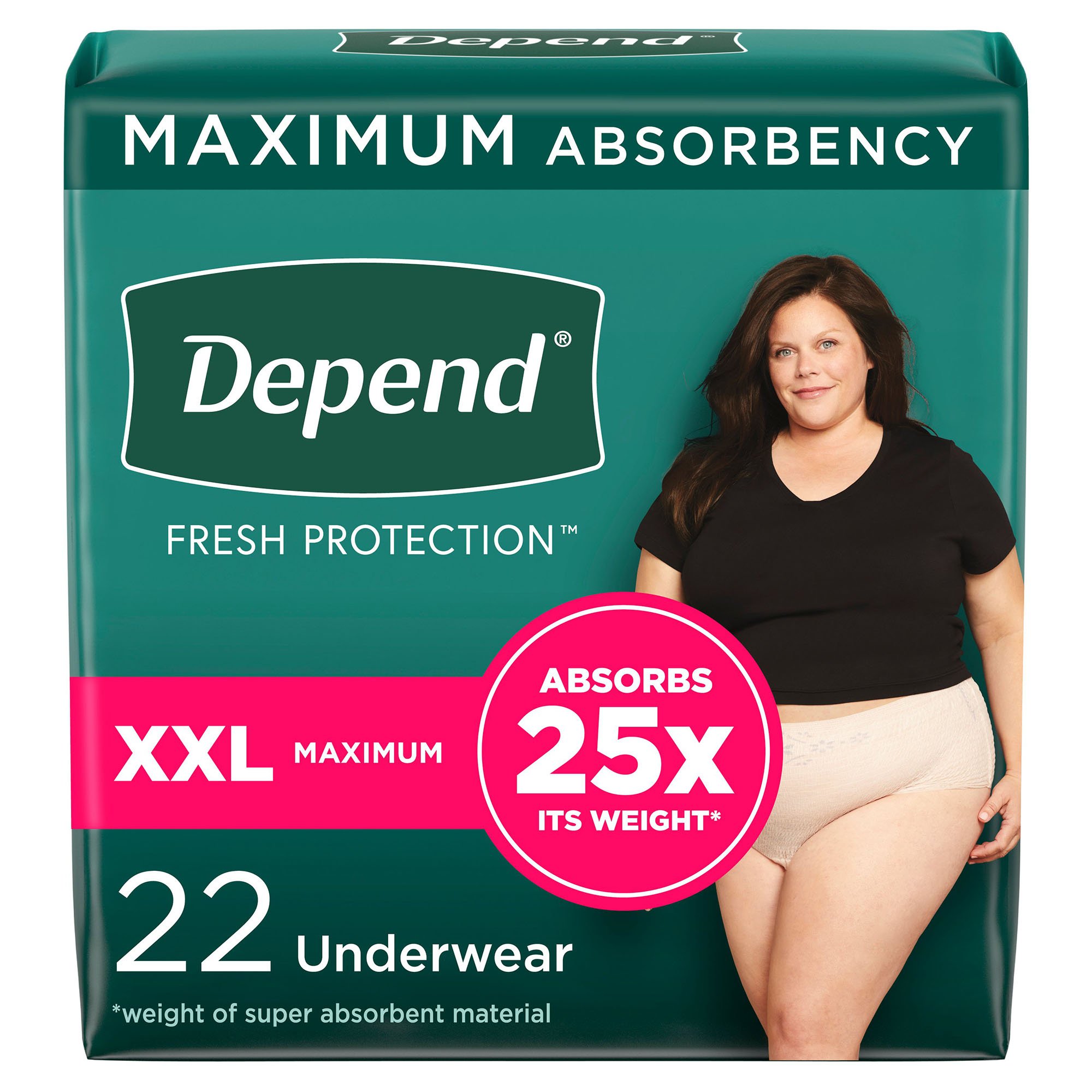 Depend Fresh Protection Women's Maximum Absorbency Underwear, 2X-Large MK 1184218