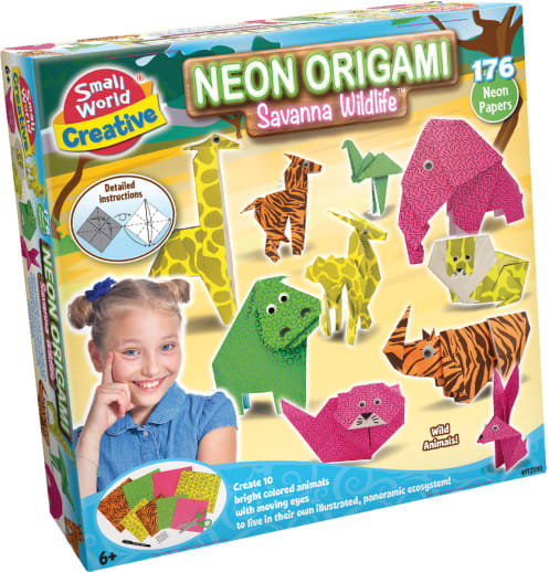 Neon Origami: Savanna Wildlife