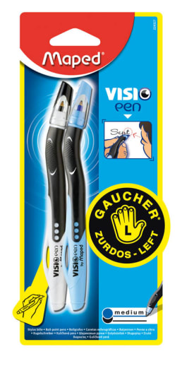 Visio Left Handed Ball-Point Pen,2 Pack,Black