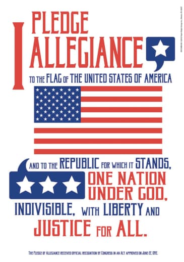 Pledge of Allegiance Poster 13"x19"