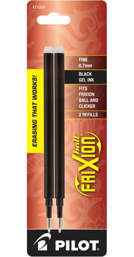 Frixion Erasable Ink Refills - Fine Point - Black (2 pack)