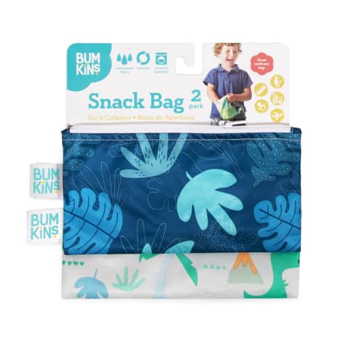 Reusable Snack Bag - Small (2 Pack) (Dinosaurs/Blue Topic)