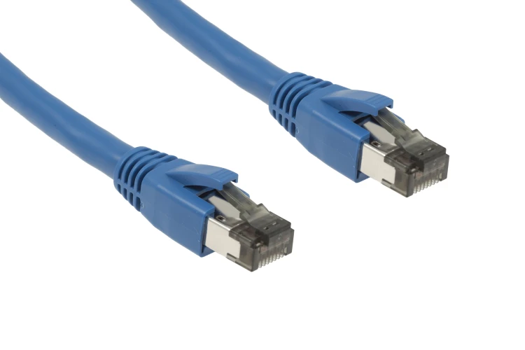 Cat8 Ethernet Patch Cable, Shielded, 40Gbps, Snagless, 0.5 ft, Blue