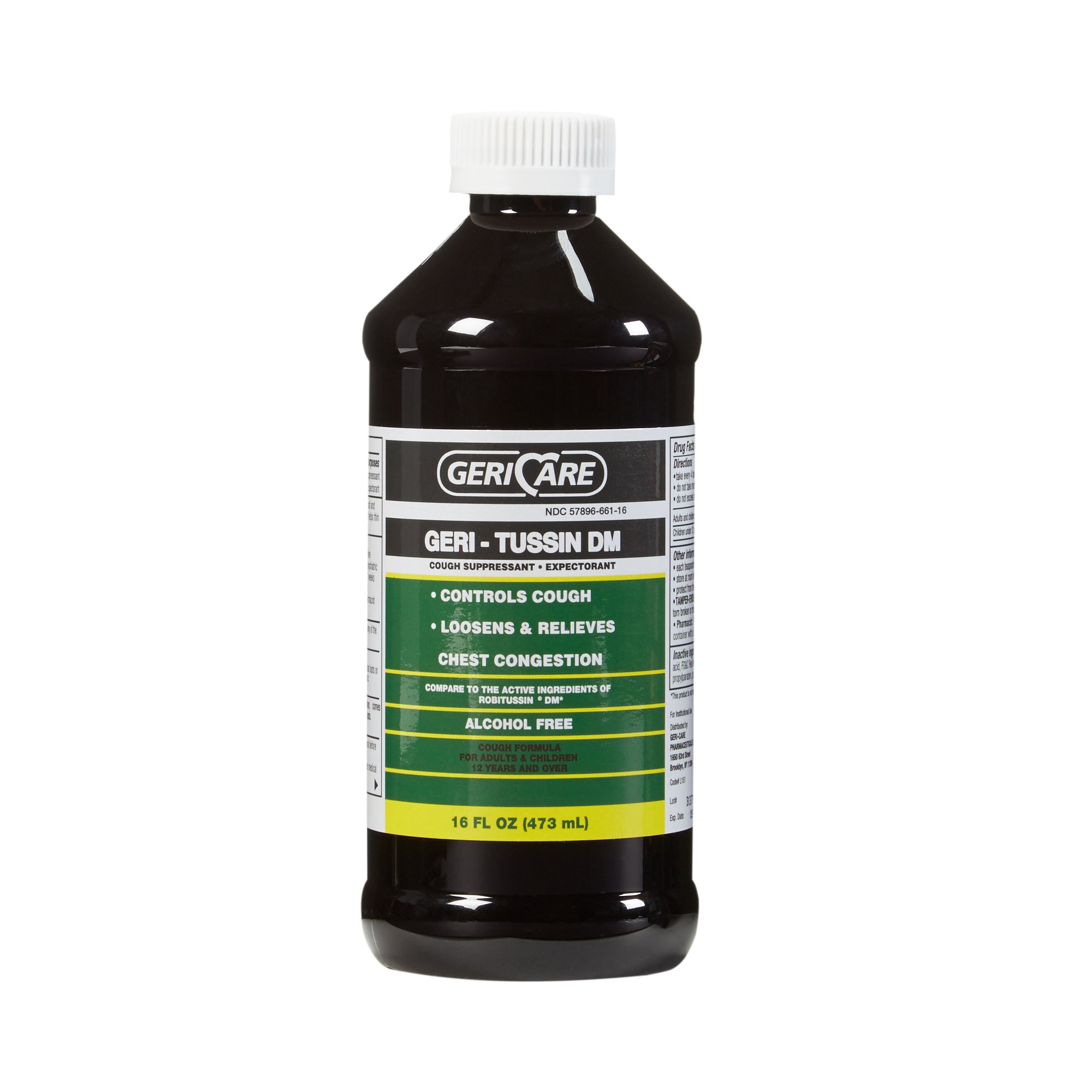 Geri-Care Guaifenesin / Dextromethorphan Cold and Cough Relief, 16-ounce Bottle MK 633798