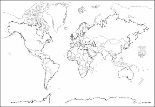 Learning Walls 48" x 72" Scene - World Map