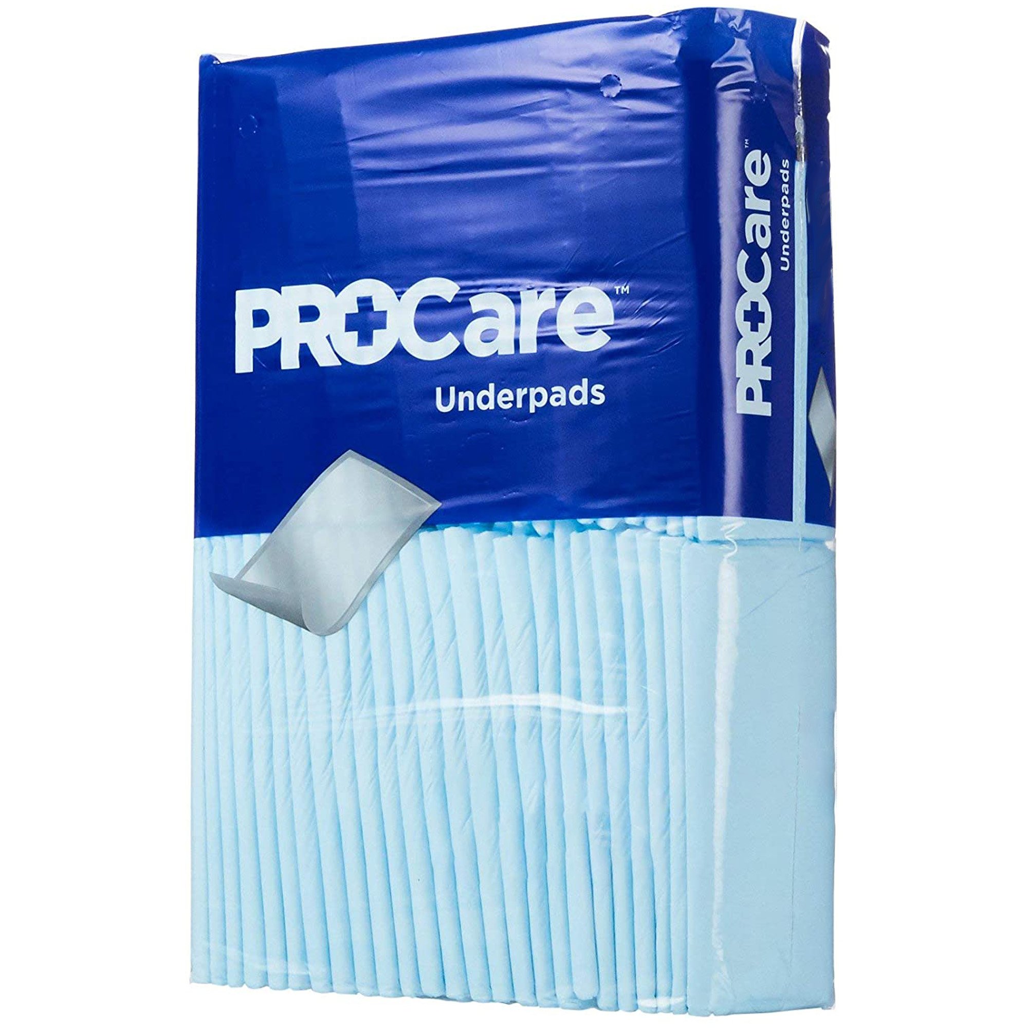 ProCare Incontinence Underpads, Moisture-Proof, Light Absorbency, Blue, 21 x 36 MK 930058
