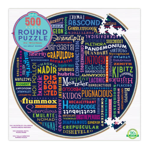 eeboo 100 Great Words Round Puzzle (500 pieces)