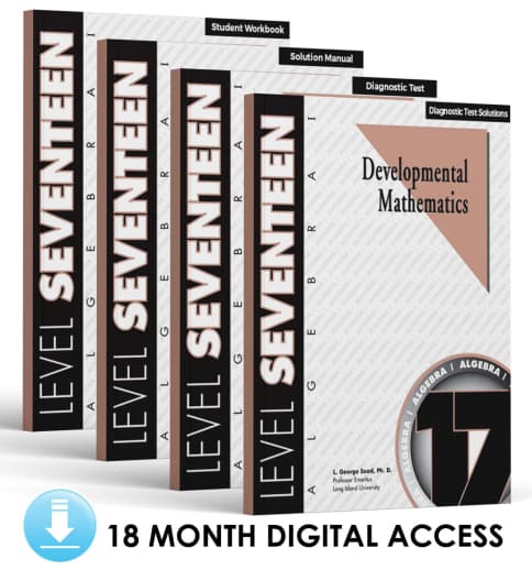 Developmental Math: Level 17 E-Book Set | Algebra 1: Signed Numbers (18 Month Access)