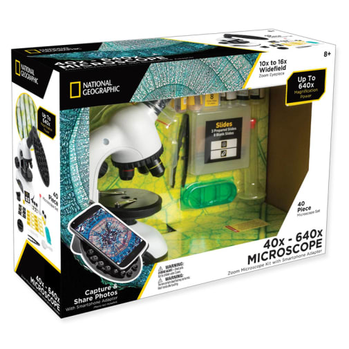 National Geographic Zoom Microscope with Smartphone Adapter (40-640x)