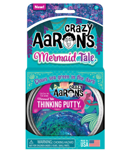 Crazy Aaron's Mermaid Tale Thinking Putty 4" Tin (Glow in the Dark)