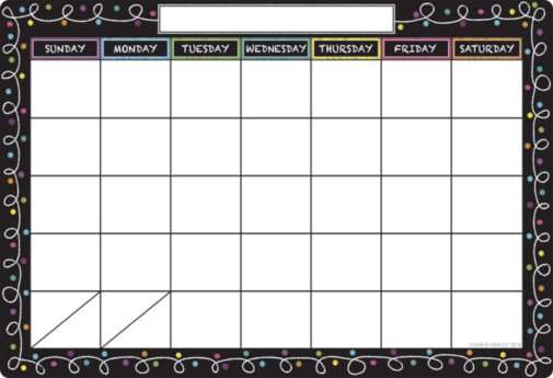 Chalk Dots Calendar Smart Poly Wipe-Off Chart