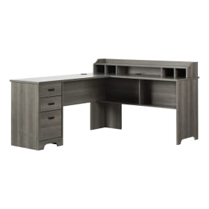 L-Shaped Desk with Removable Hutch