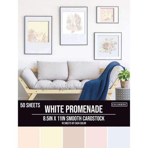 Smooth Cardstock Paper Pad 8.5" x 11" - Whites