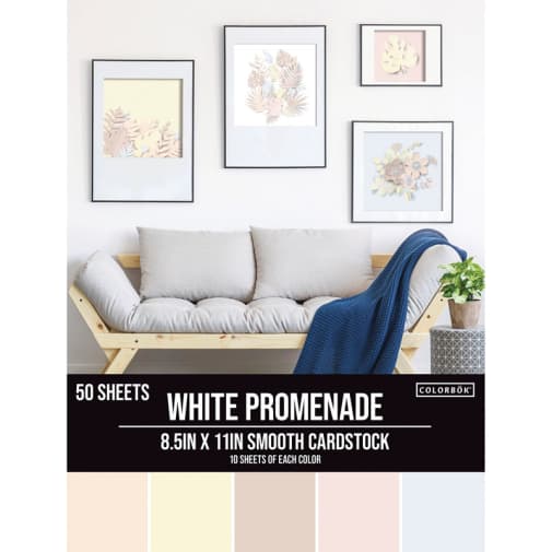 Smooth Cardstock Paper Pad 8.5" x 11" - Whites
