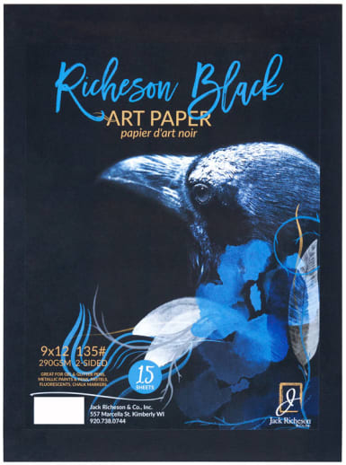Black Art Paper 9x12" - 15 Sheets