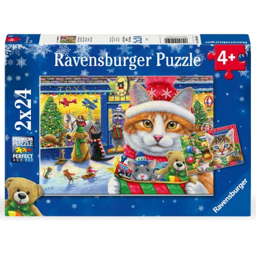 Ravensburger Christmas Kitties Puzzles (Two 24-piece Puzzles)