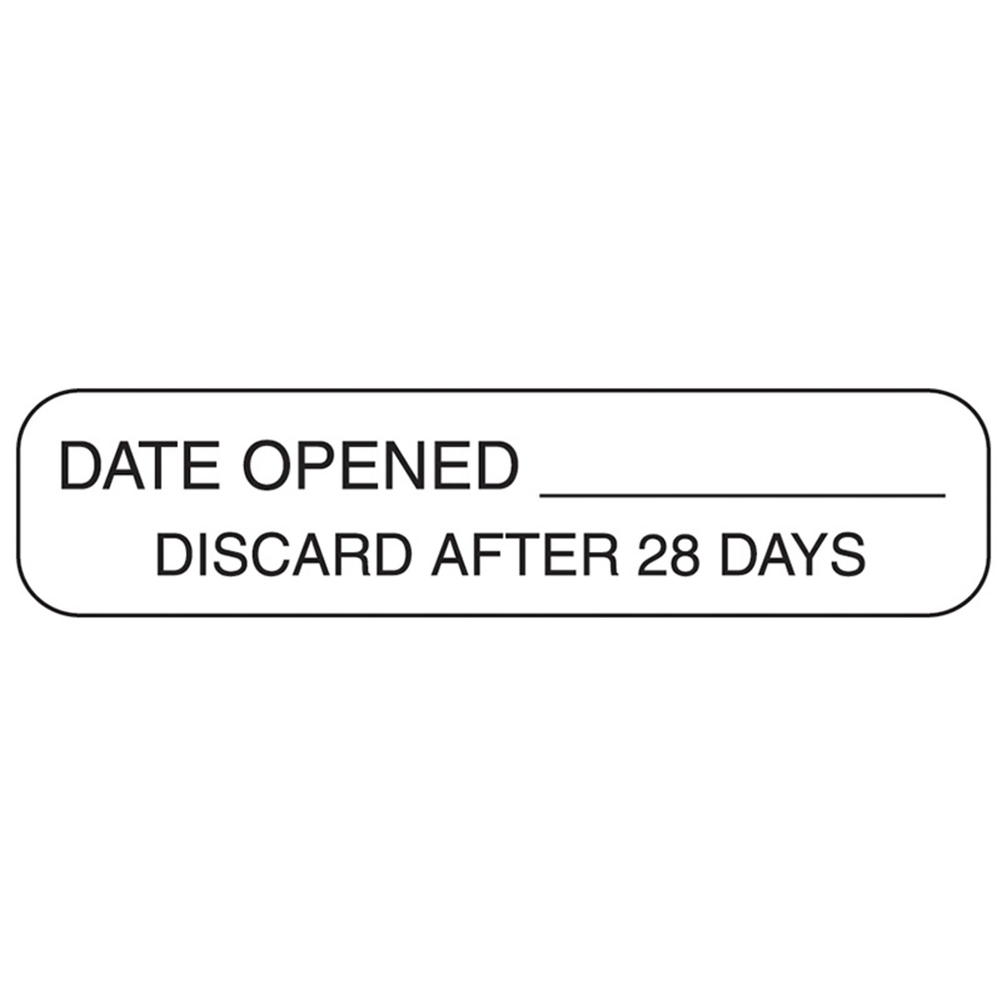 Health Care Logistics Date Opened Discard After 28 Days Labels, 1.6 x 0.4 Inch MK 742695