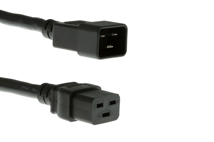 AC Power Cord | C20 to C19 | 12 AWG | 6 ft | Black