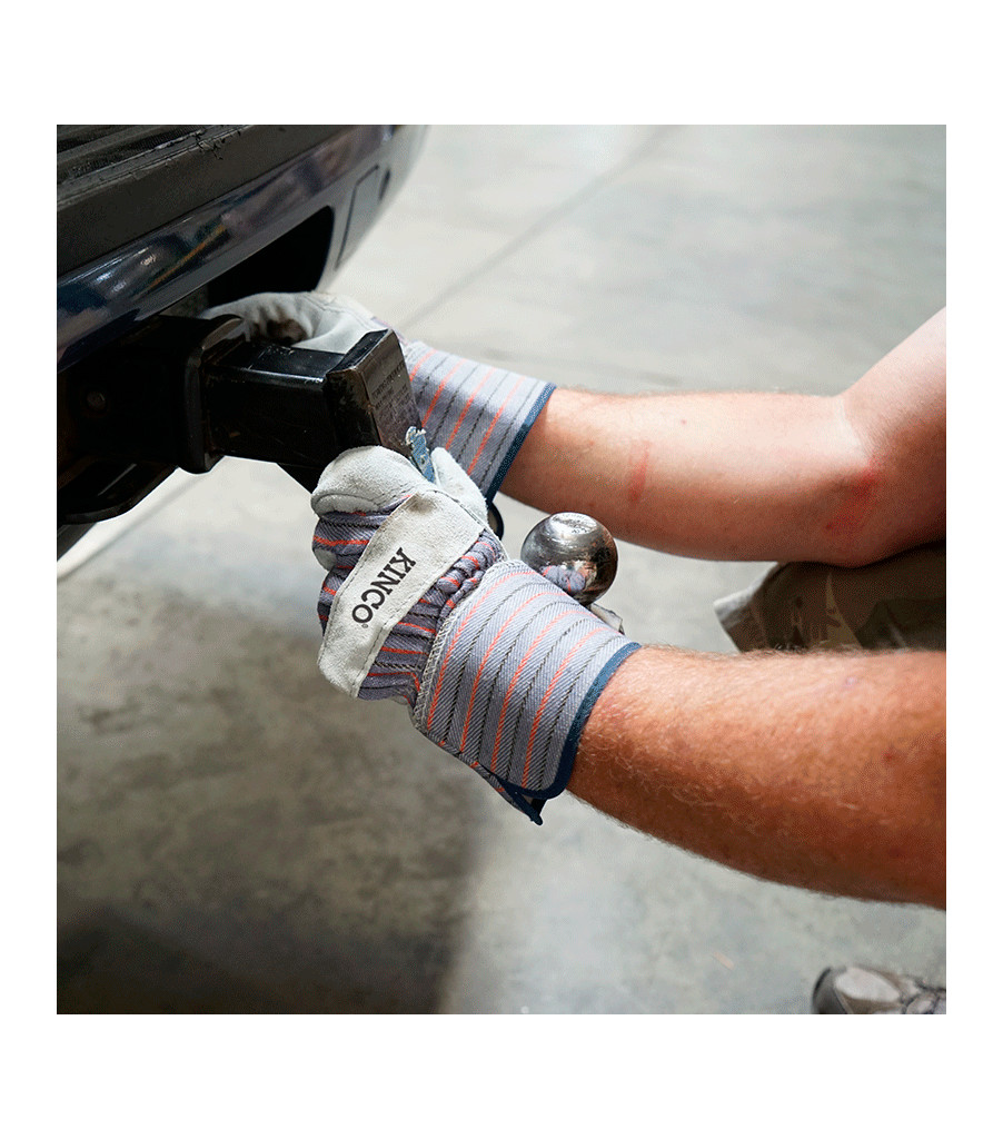 Suede Cowhide Palm with Safety Cuff, Striped, large image number 3