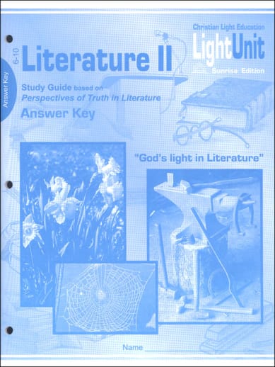 Literature II LightUnit Answer Key 6-10 Sunrise Edition