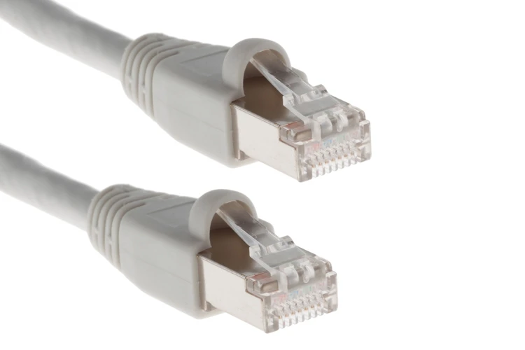 CAT6A Shielded Ethernet Patch Cable, Booted, 100ft, Gray