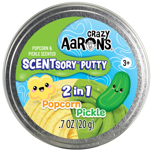 Crazy Aaron's Popcorn Pickle Putty 2.75" Tin (Scentsory Duos Putty)