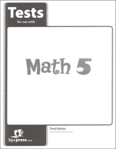 BJU Press Math 5 Testpack 3rd Edition