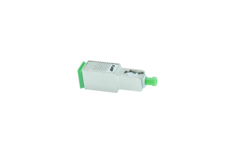 SC/APC Singlemode Fiber Optic Attenuator – 1dB, Metal, Green