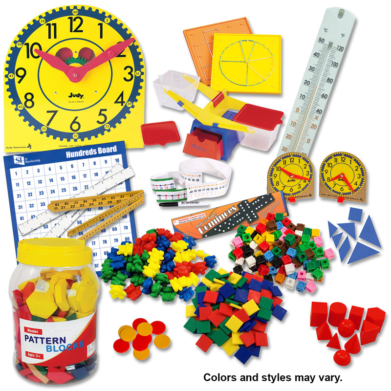 Manipulative Kit K-3 (Wooden Pattern Block Upgrade, Judy Clock, Optional Items)