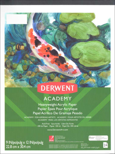 Derwent Academy Acrylic Pad 9"x12", 24 Count