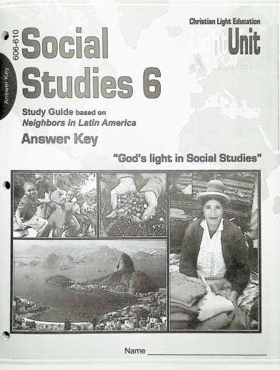 Christian Light Social Studies 606-610 LightUnit A/K Sunrise Ed