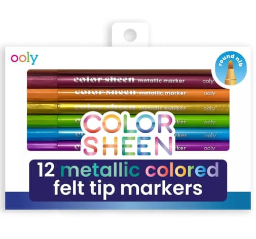 ooly Color Sheen Felt Tip Metallic Markers (set of 12)