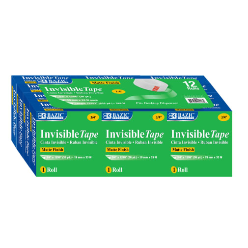 Invisible Tape Refill 3/4" x 1296" - 12 pack