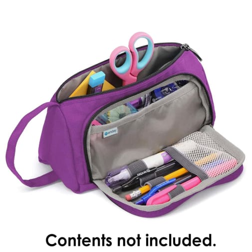 Large Capacity Soft Pencil Case - Purple