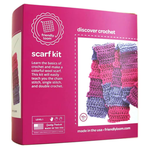 Friendly Loom Discover Crochet Scarf Kit - Berry