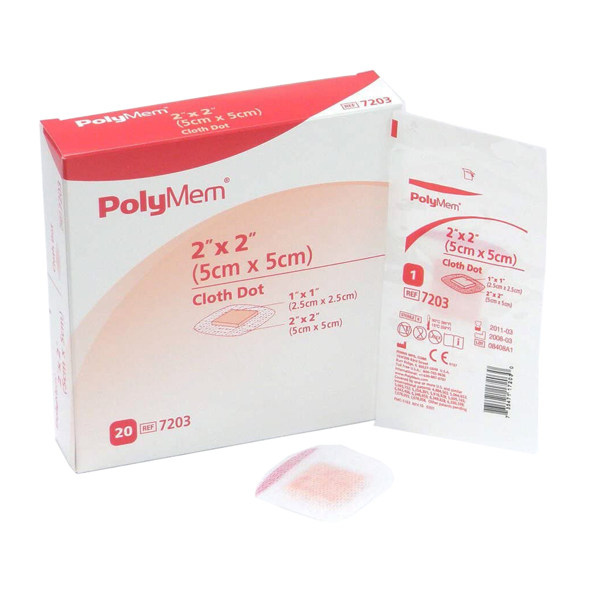 PolyMem Pink / White Adhesive Strip, 2 x 2 Inch MK 543359