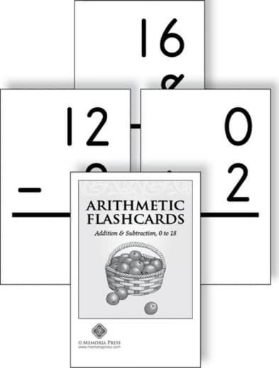 Memoria Press Arithmetic Flashcards: Addition & Subtraction 0 to 18