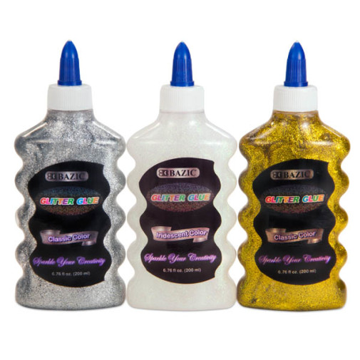 Glitter Glue Iridescent/Silver/Gold Color 6.76 Oz. (200 mL)