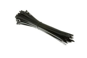 11in Nylon Cable Ties, Black (Qty 100)