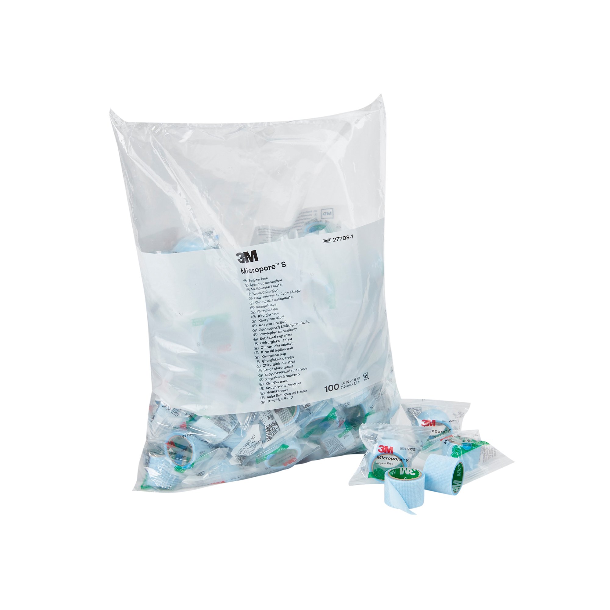 3M Micropore S Silicone Medical Tape, 1 Inch x 1-1/2 Yard, Blue MK 774835