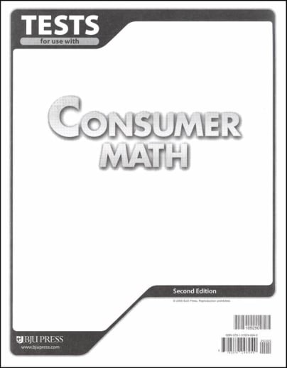 BJU Press Consumer Math Tests 2nd Edition